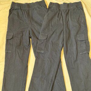 The Children's Place 2x Navy Cargo pants with adjustable waist Size 12 SLIM